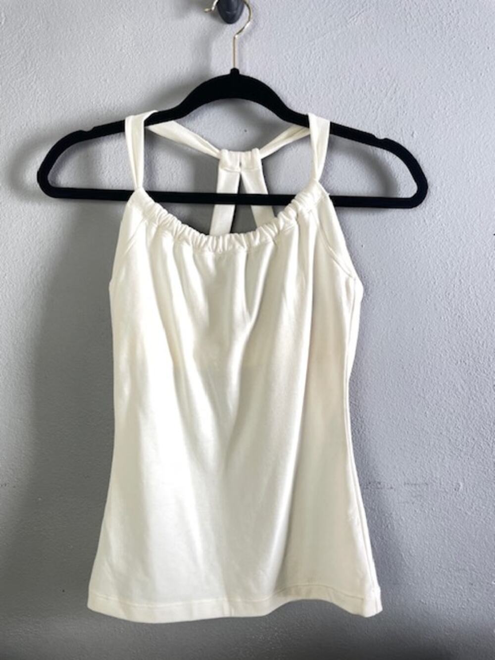 NWT prAna Quinn Veeda Tank Top XS White Strappy Double Racerback Shelf Bra